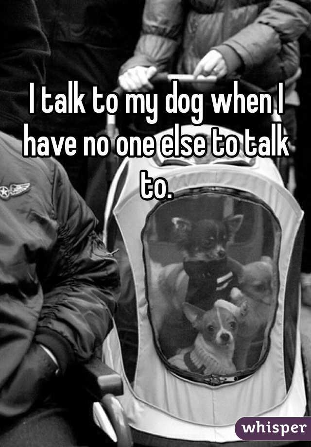 I talk to my dog when I have no one else to talk to.
