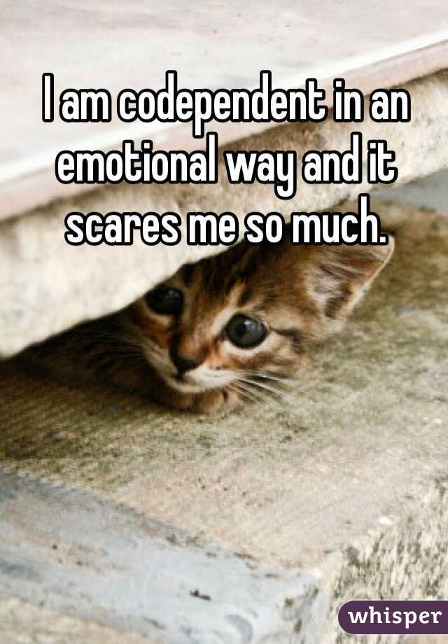 I am codependent in an emotional way and it scares me so much. 