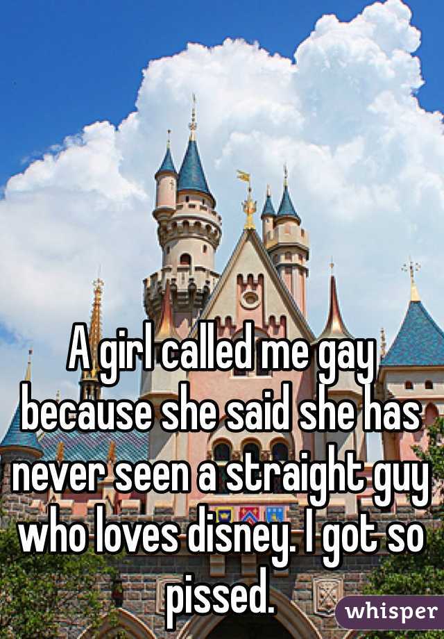 A girl called me gay because she said she has never seen a straight guy who loves disney. I got so pissed. 