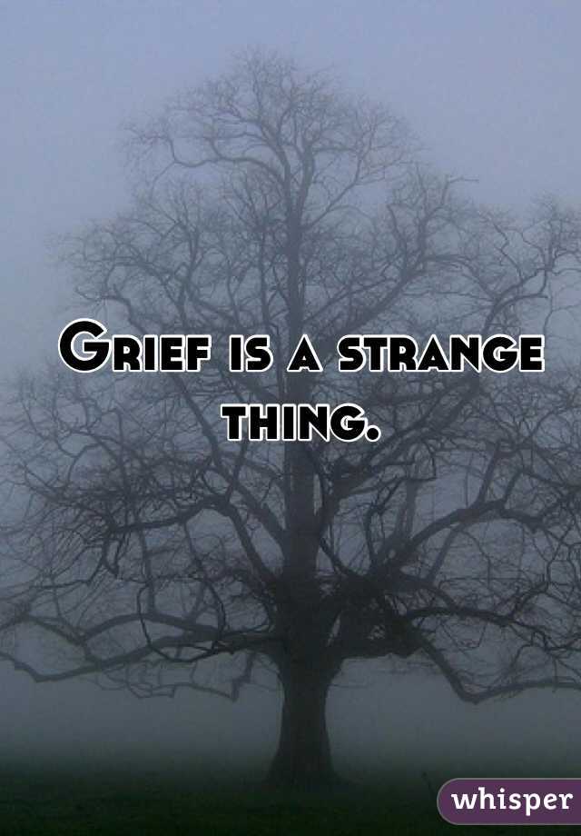 Grief is a strange thing. 
