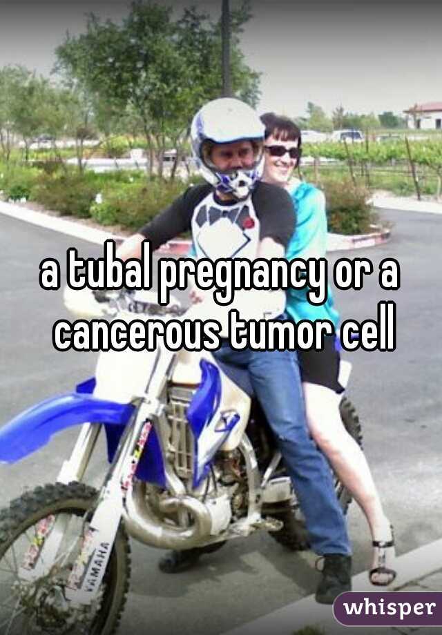 a tubal pregnancy or a cancerous tumor cell