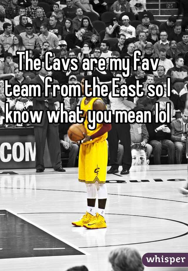 The Cavs are my fav team from the East so I know what you mean lol