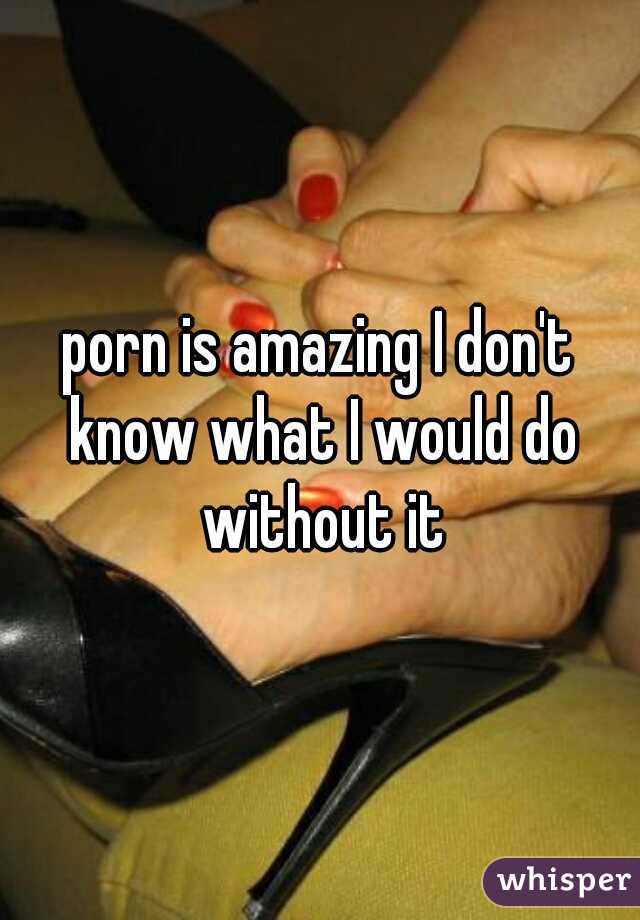 porn is amazing I don't know what I would do without it