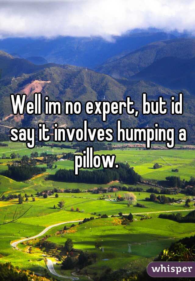 Well im no expert, but id say it involves humping a pillow. 