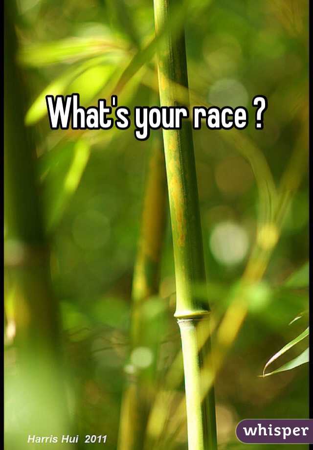 What's your race ?