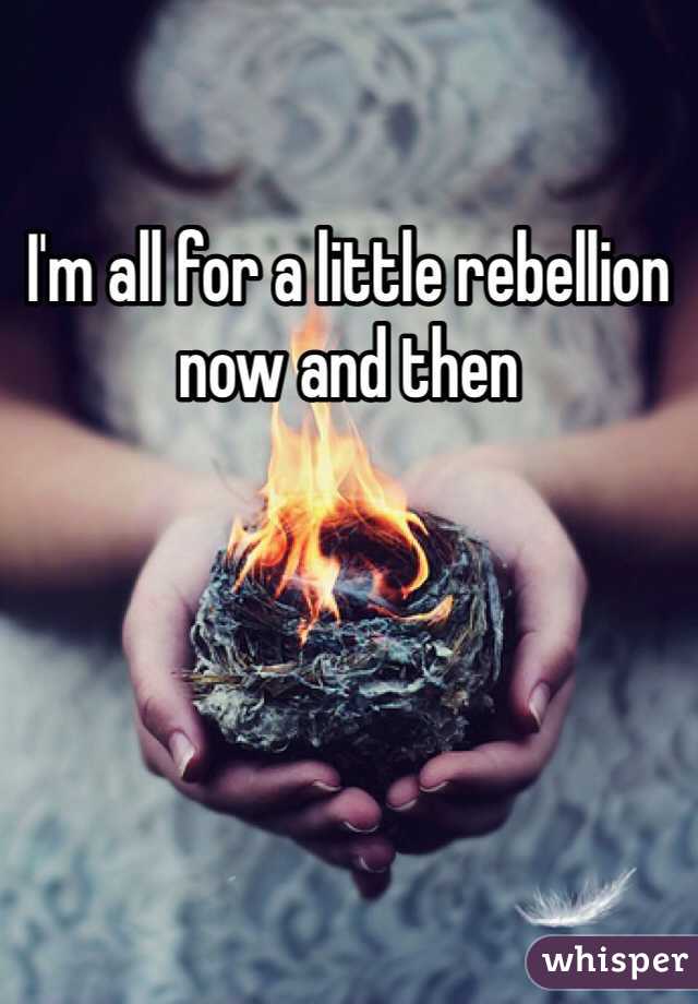 I'm all for a little rebellion now and then