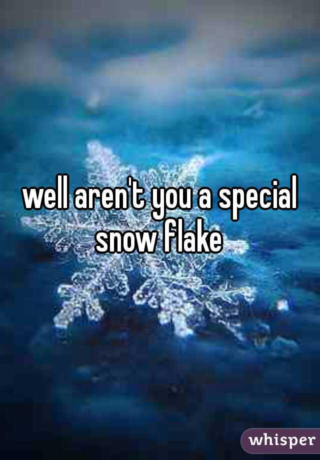 well aren't you a special snow flake 