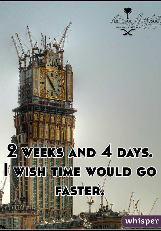 2 weeks and 4 days. 
I wish time would go faster. 