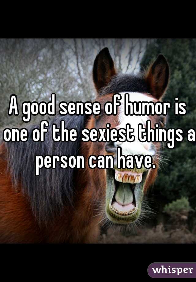 A good sense of humor is one of the sexiest things a person can have.  