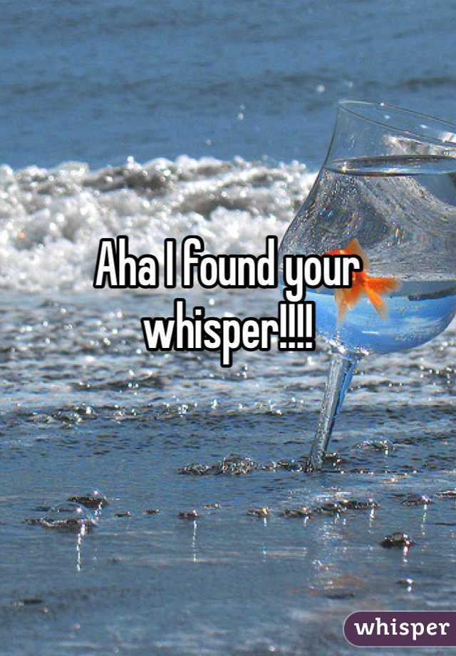 Aha I found your whisper!!!!