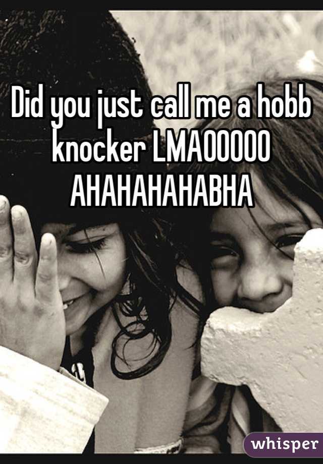 Did you just call me a hobb knocker LMAOOOOO AHAHAHAHABHA