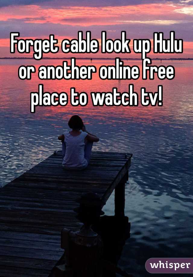 Forget cable look up Hulu or another online free place to watch tv! 