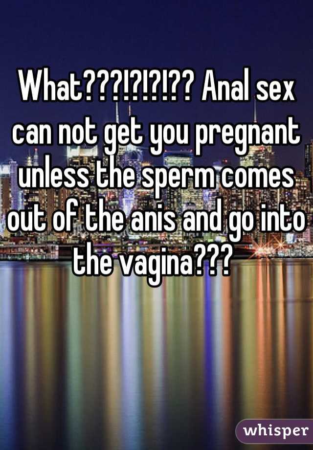 What???!?!?!?? Anal sex can not get you pregnant unless the sperm comes out of the anis and go into the vagina??? 