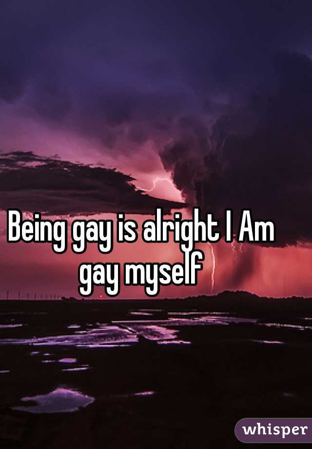 Being gay is alright I Am gay myself