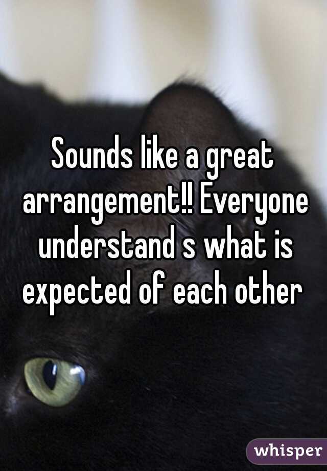 Sounds like a great arrangement!! Everyone understand s what is expected of each other 