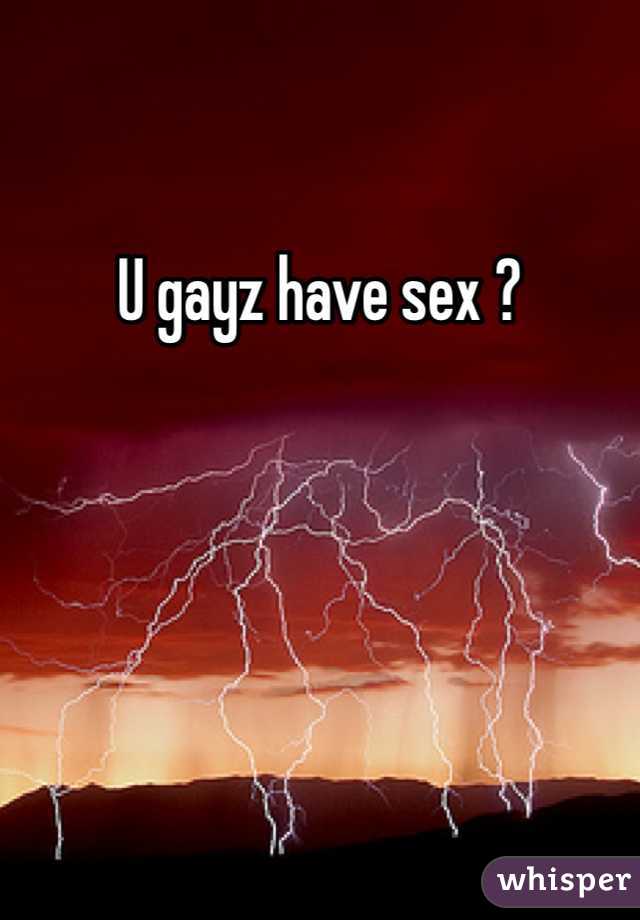 U gayz have sex ?