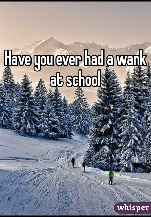 Have you ever had a wank at school