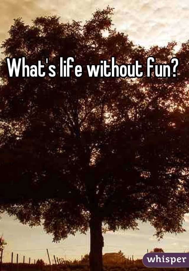 What's life without fun? 