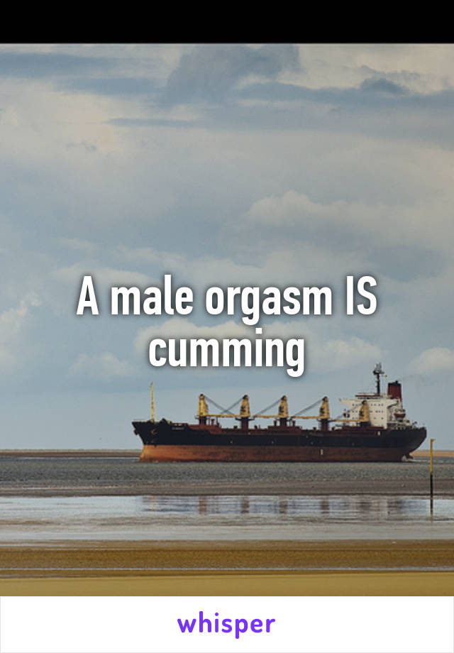 A male orgasm IS cumming