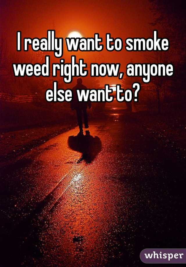 I really want to smoke weed right now, anyone else want to? 