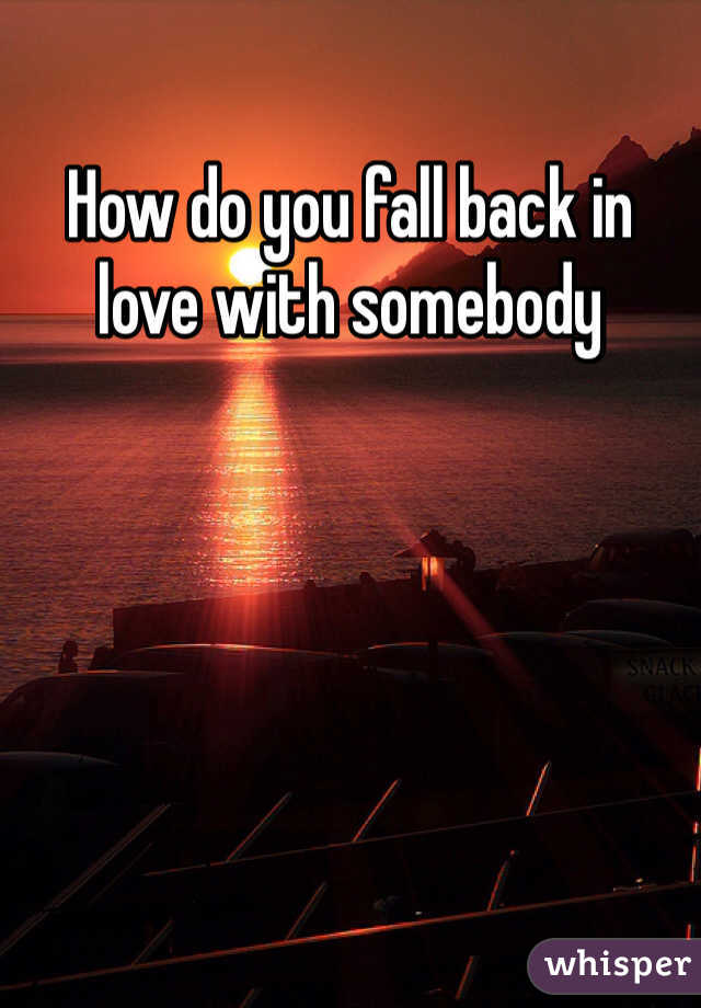 How do you fall back in love with somebody 