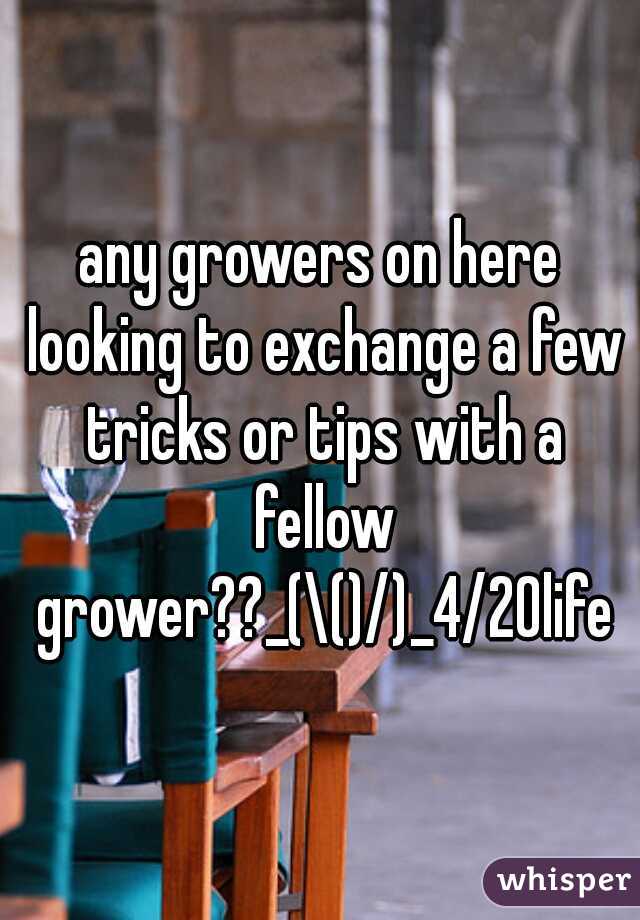 any growers on here looking to exchange a few tricks or tips with a fellow grower??_(\()/)_4/20life