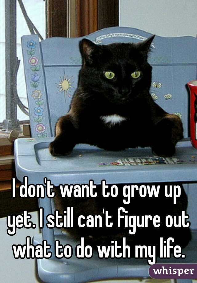 I don't want to grow up yet. I still can't figure out what to do with my life.
