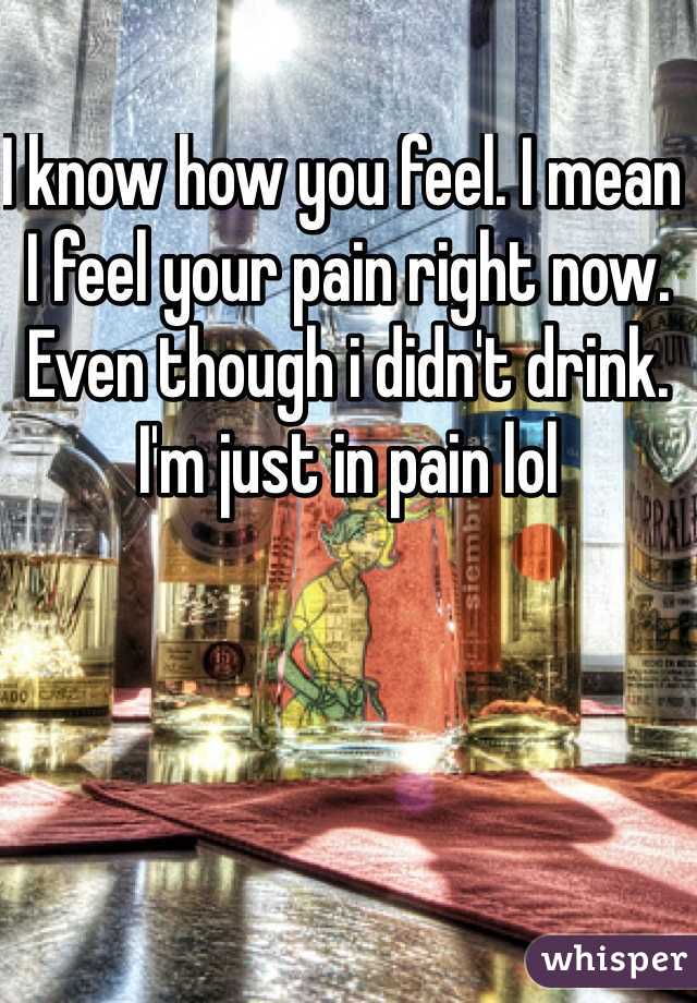 I know how you feel. I mean I feel your pain right now. Even though i didn't drink. I'm just in pain lol