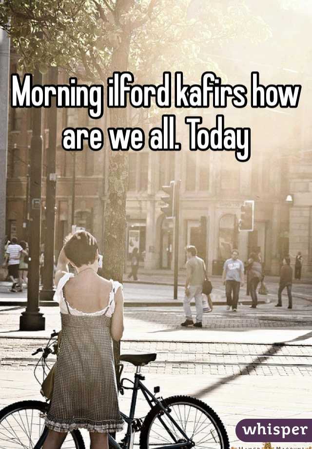 Morning ilford kafirs how are we all. Today 