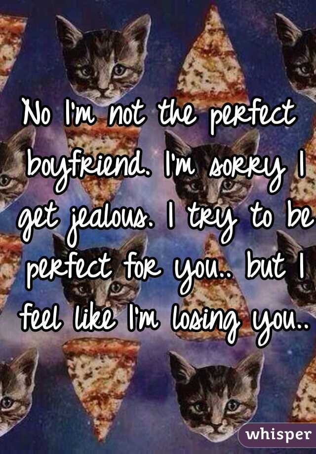 No I'm not the perfect boyfriend. I'm sorry I get jealous. I try to be perfect for you.. but I feel like I'm losing you..