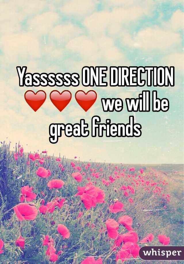 Yassssss ONE DIRECTION ❤️❤️❤️ we will be great friends 