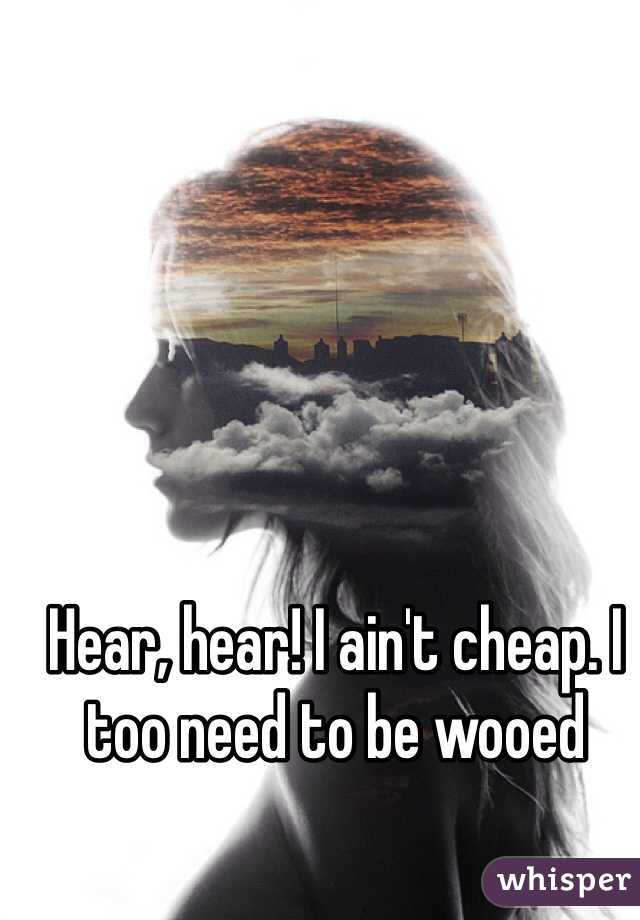 Hear, hear! I ain't cheap. I too need to be wooed