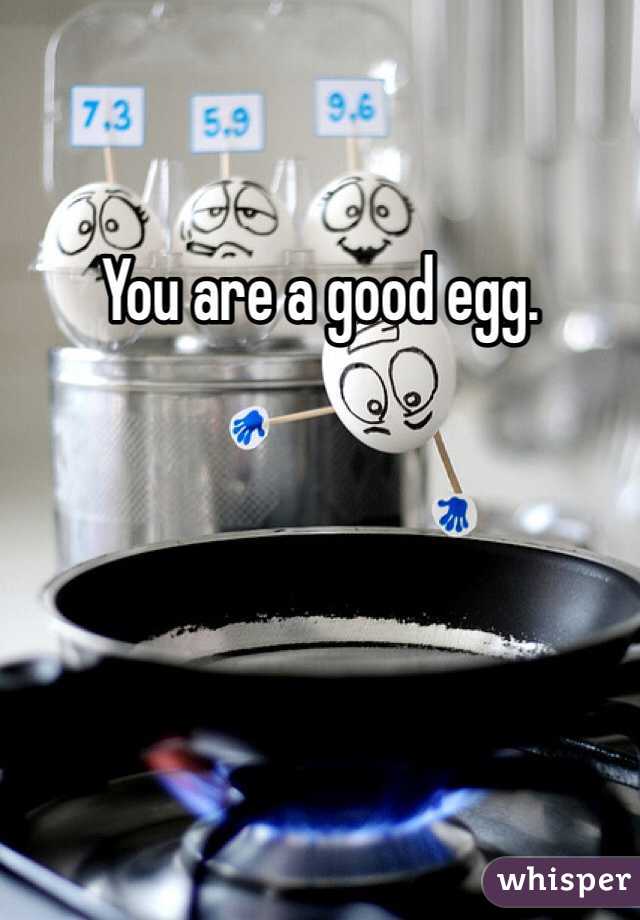 You are a good egg.  