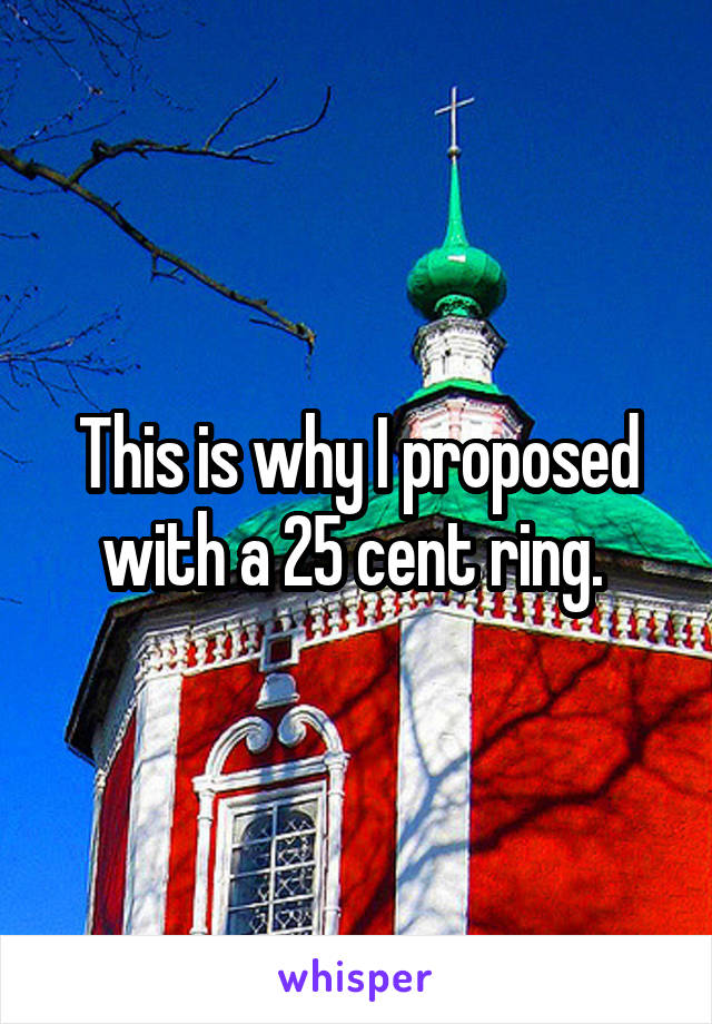 This is why I proposed with a 25 cent ring. 