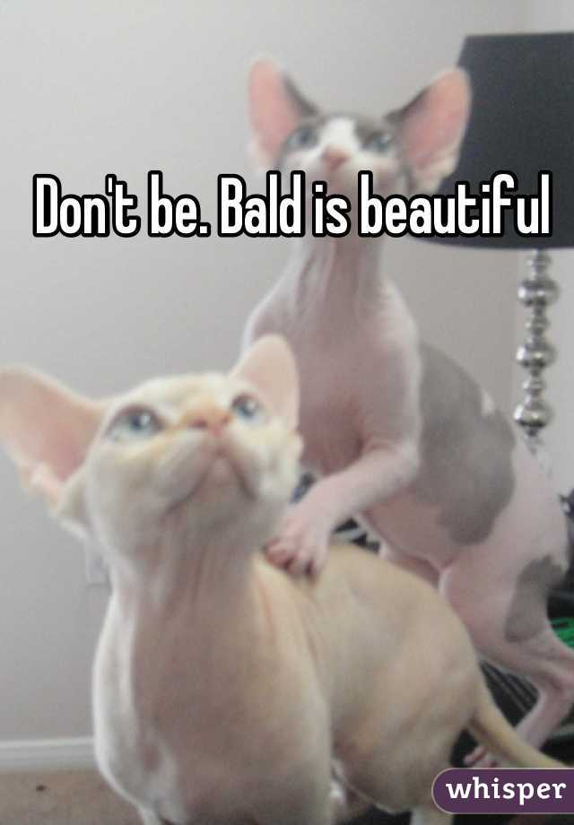  Don't be. Bald is beautiful