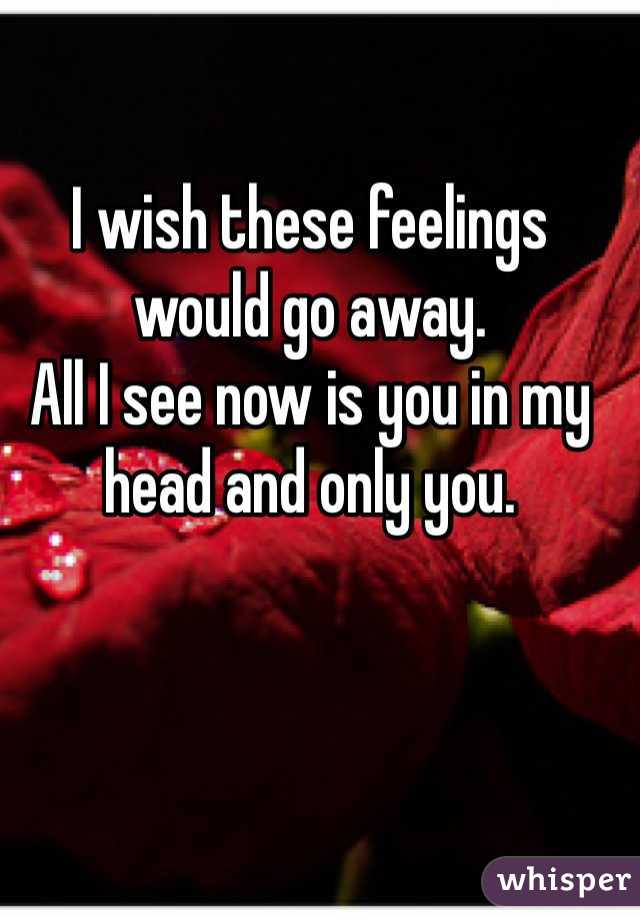 I wish these feelings would go away.
All I see now is you in my head and only you.