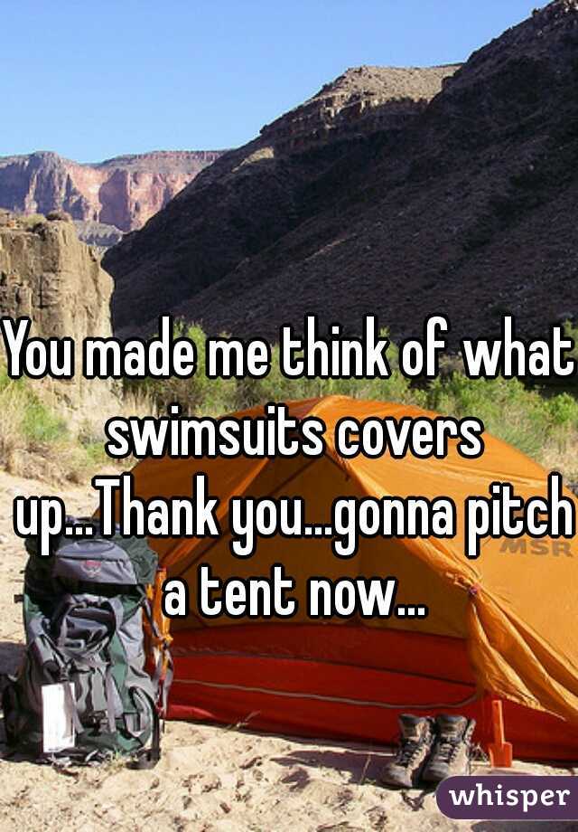 You made me think of what swimsuits covers up...Thank you...gonna pitch a tent now...