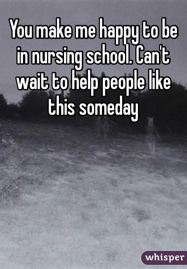 You make me happy to be in nursing school. Can't wait to help people like this someday