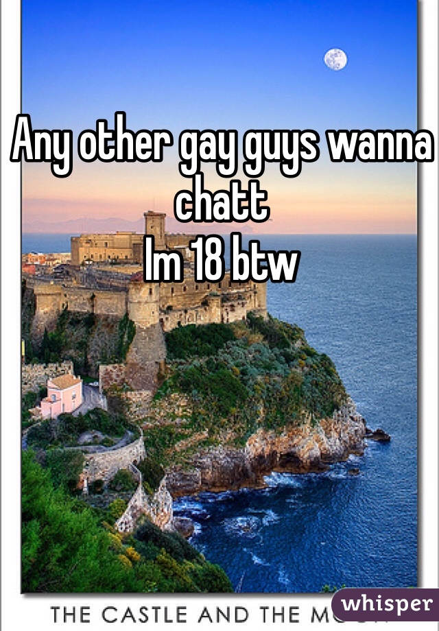 Any other gay guys wanna chatt 
Im 18 btw
