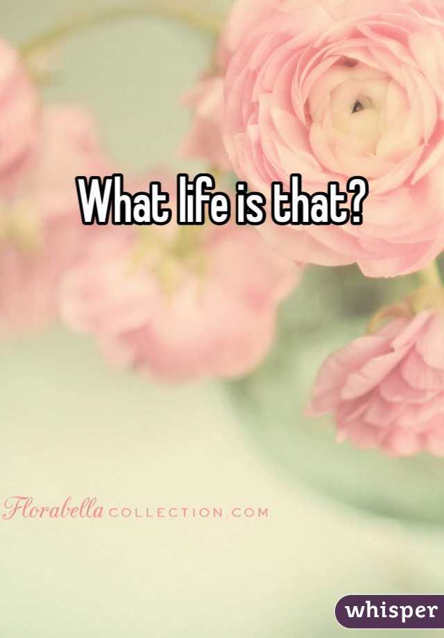 What life is that?
