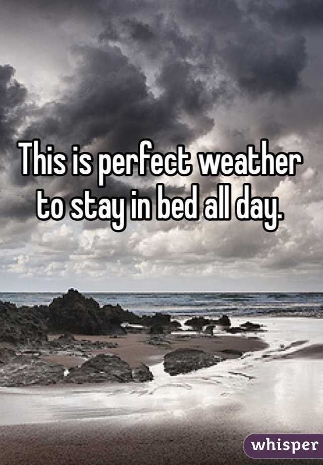 This is perfect weather to stay in bed all day.