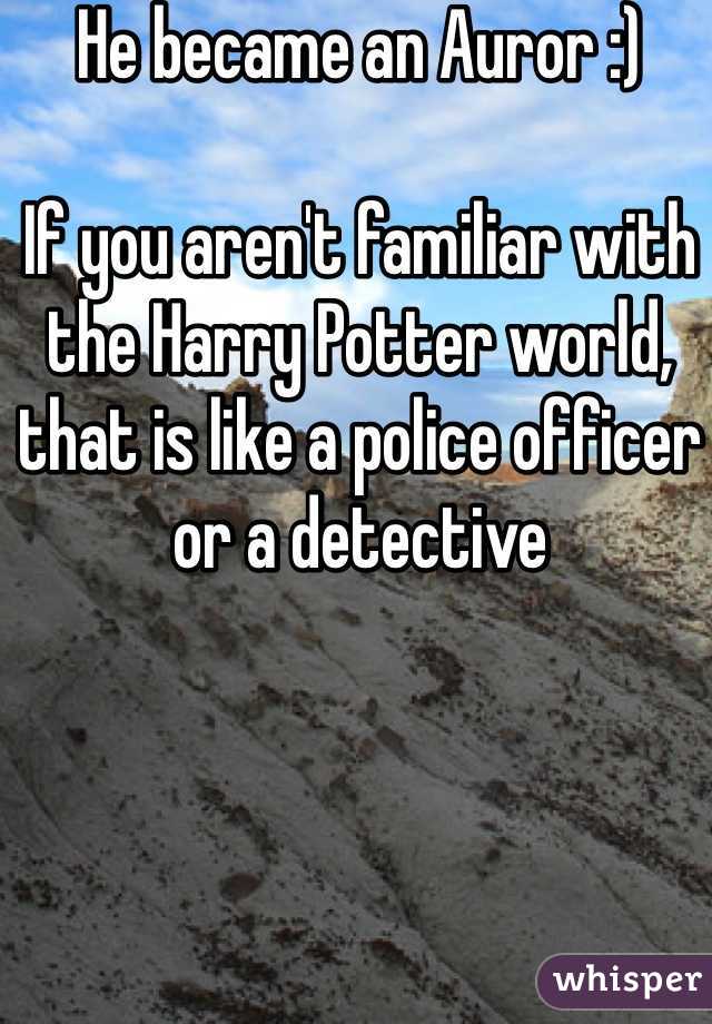 He became an Auror :) 

If you aren't familiar with the Harry Potter world, that is like a police officer or a detective 