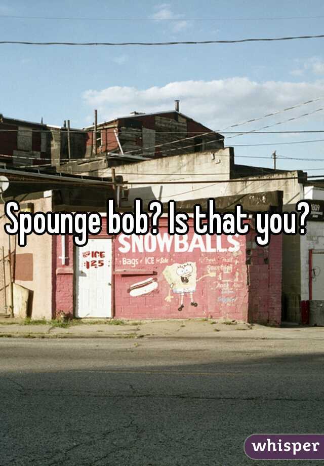 Spounge bob? Is that you? 