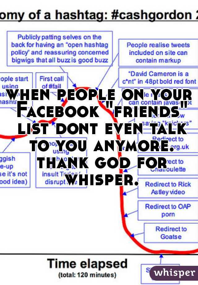 when people on your Facebook "friends" list dont even talk to you anymore. thank god for whisper.