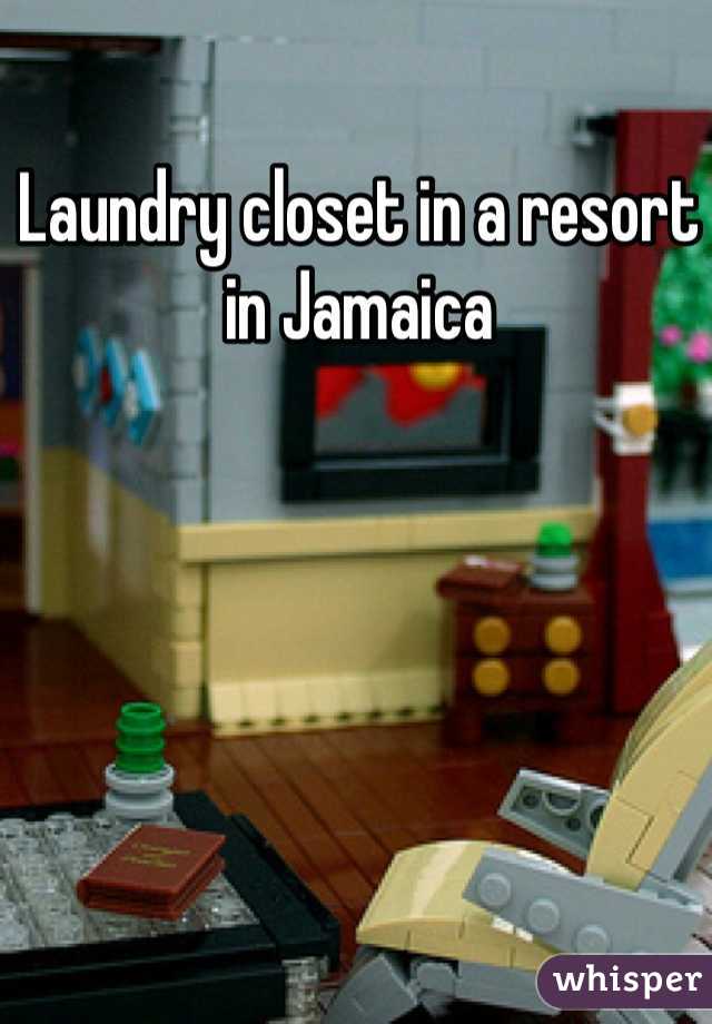Laundry closet in a resort in Jamaica 