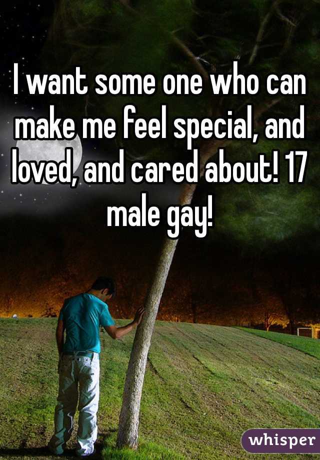 I want some one who can make me feel special, and loved, and cared about! 17 male gay! 