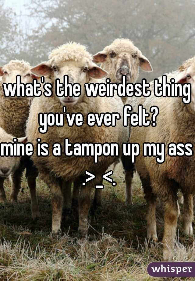 what's the weirdest thing you've ever felt?

mine is a tampon up my ass .>_<.