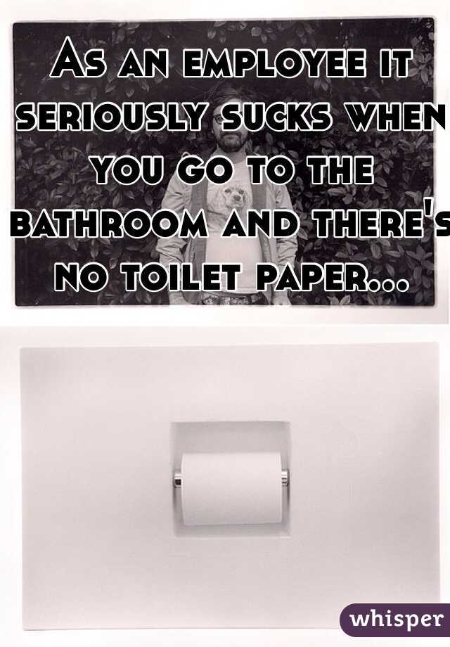 As an employee it seriously sucks when you go to the bathroom and there's no toilet paper...