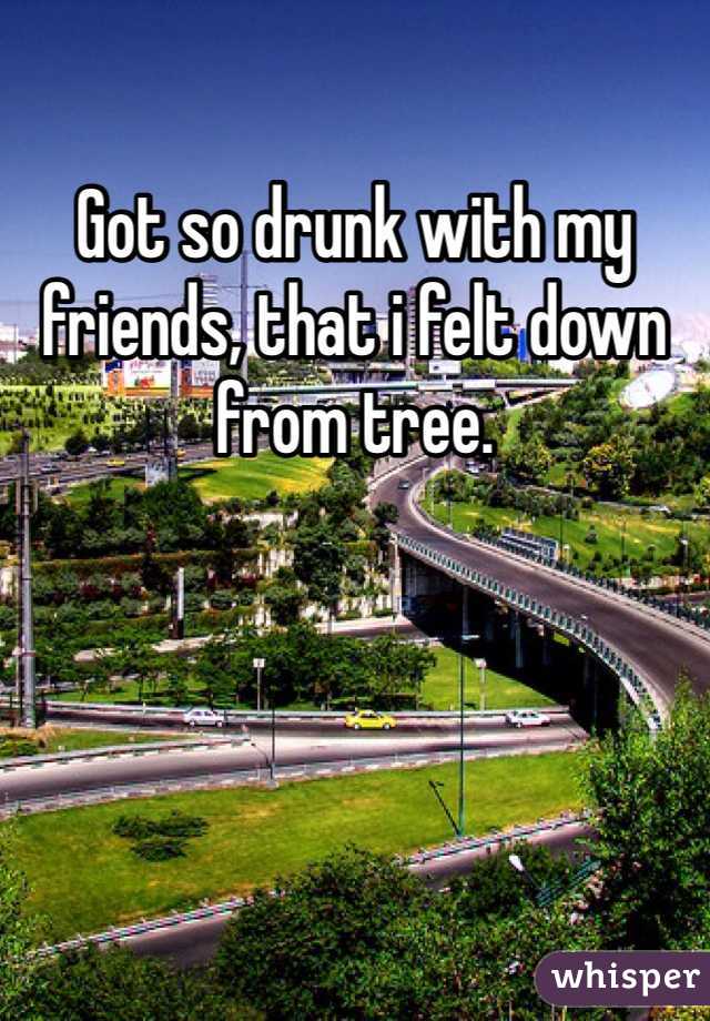 Got so drunk with my friends, that i felt down from tree. 