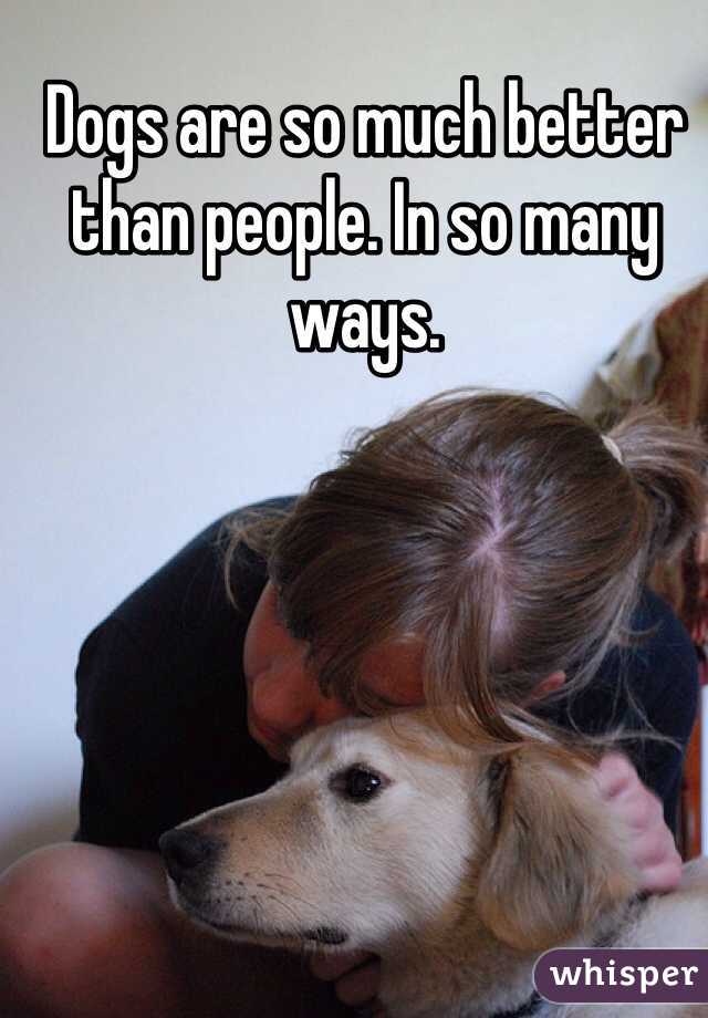 Dogs are so much better than people. In so many ways.